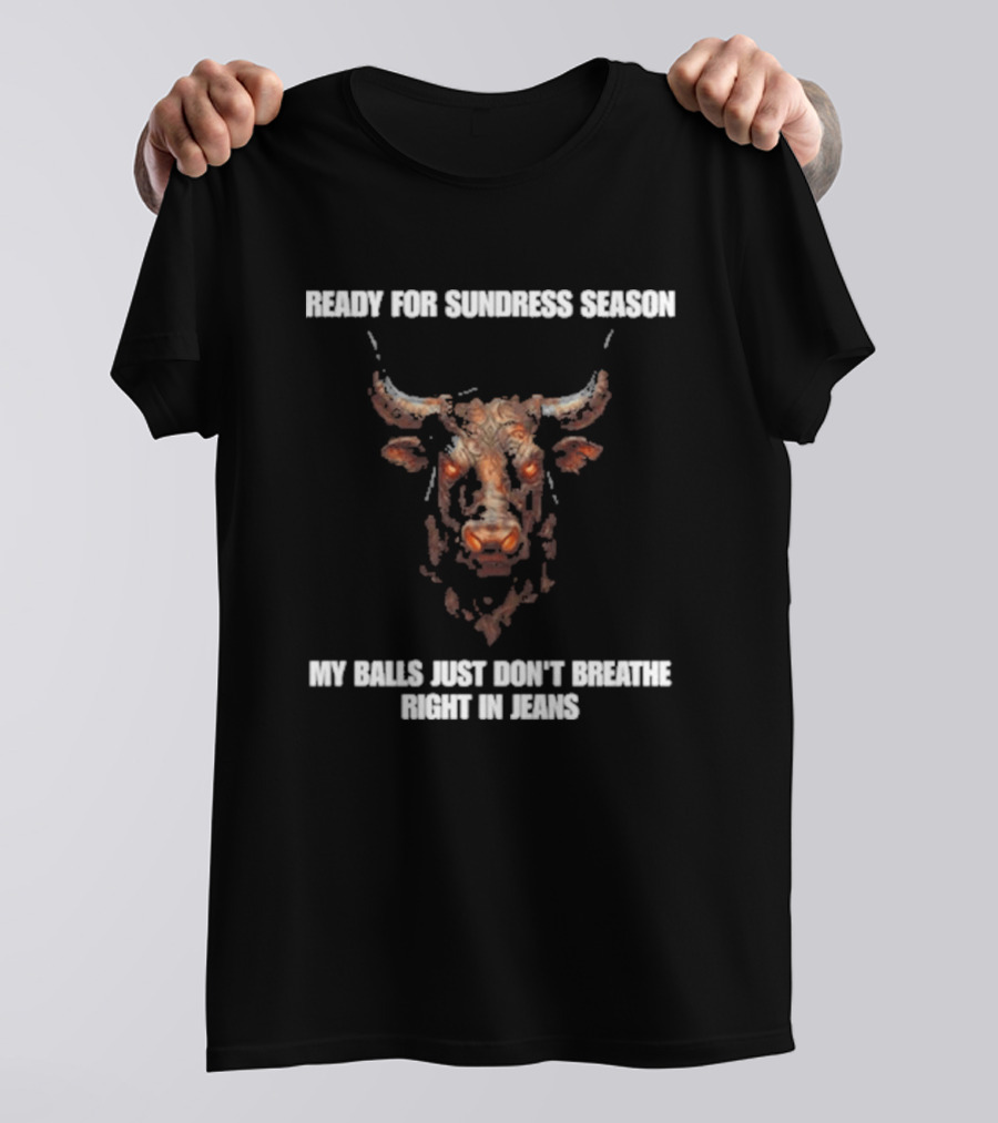 Ready For Sundress Season My Balls Just Don't Breathe Right In Jeans Bull Head T-Shirt