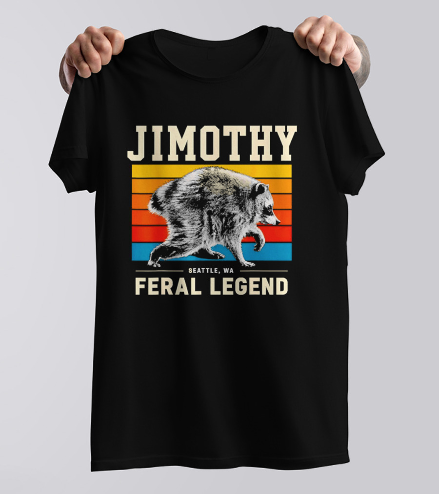 Jimothy Seattle Feral Legend Raccoon T-Shirt