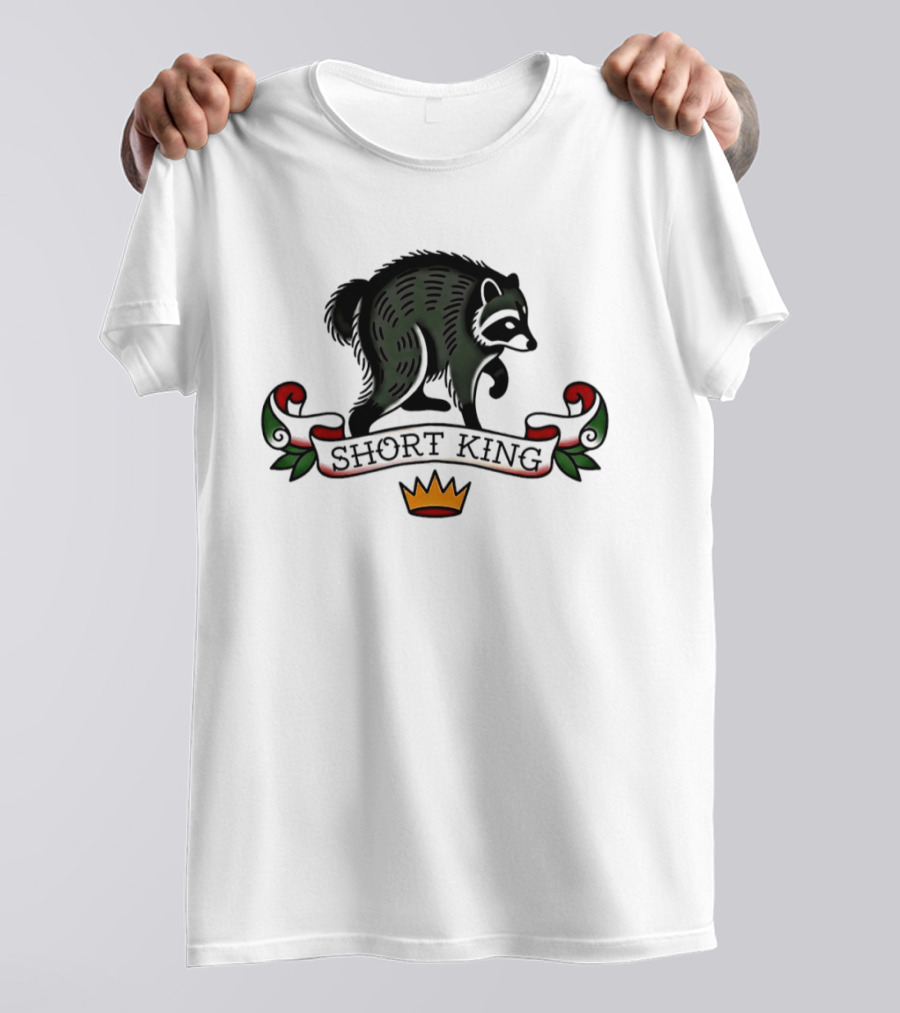 Short King Raccoon Traditional Tattoo T-Shirt