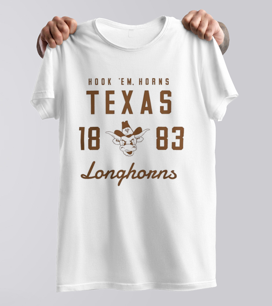 Hook 'em Horns Texas Longhorns 1883 College Football T-Shirt