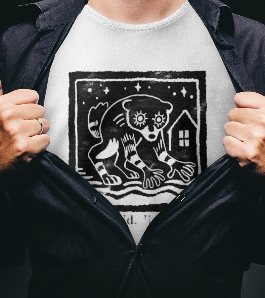 Behold Jimothy Raccoon Under Starry Night Sky T-Shirt