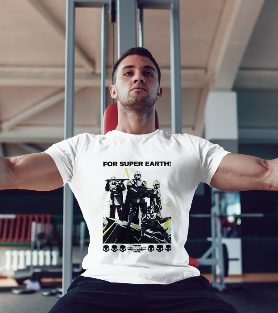 Helldivers II For Super Earth Video Game Soldiers T-Shirt