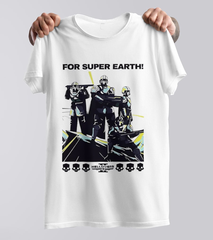 Helldivers II For Super Earth Video Game Soldiers T-Shirt