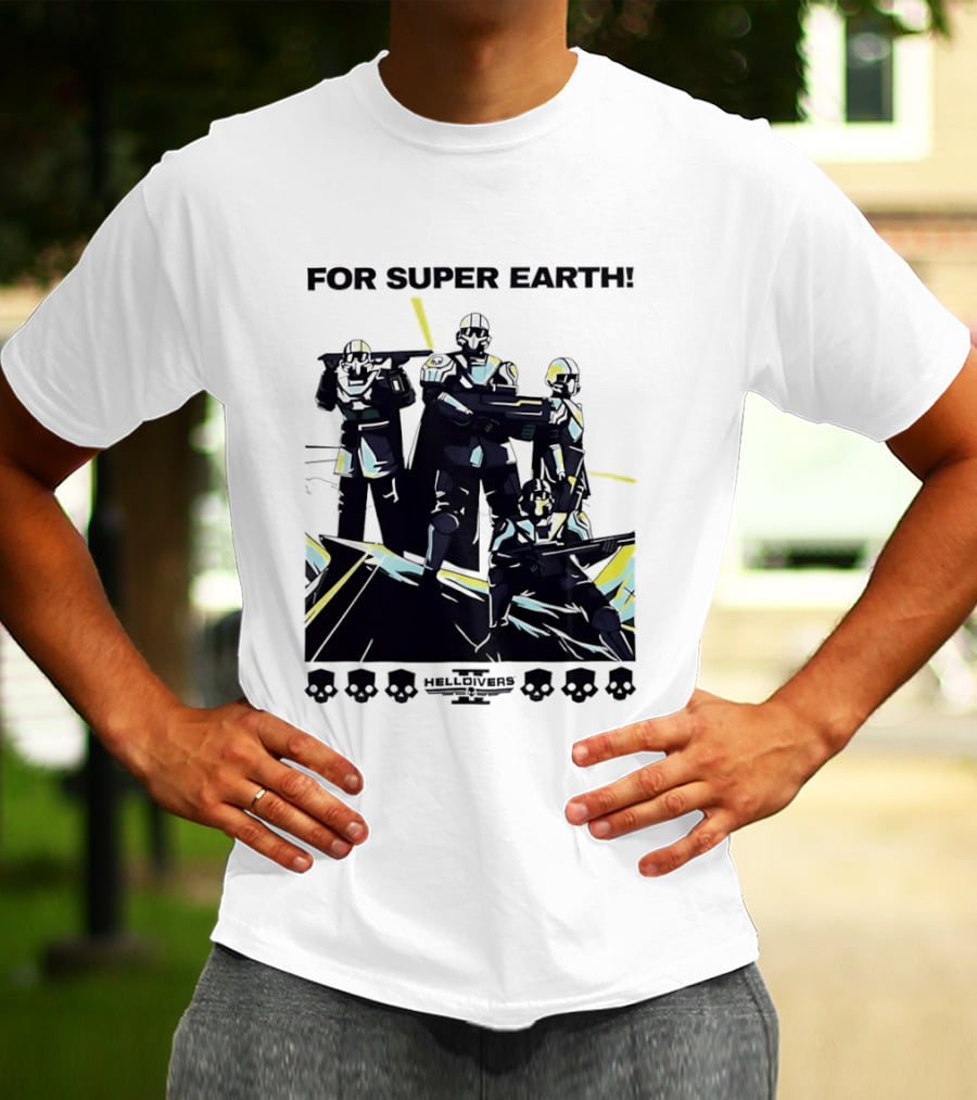 Helldivers II For Super Earth Video Game Soldiers T-Shirt