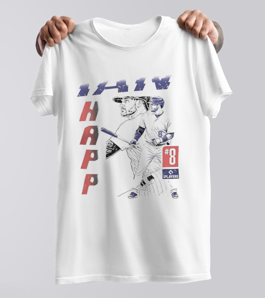 Ian Happ No 8 Chicago Cubs MLB Players Association Sketch T-Shirt