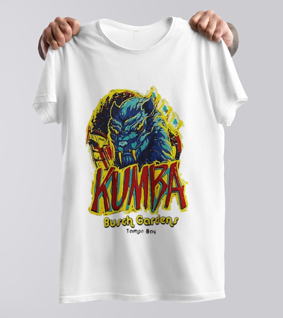 Kumba Busch Gardens Tampa Bay Roller Design With Fierce Beast T-Shirt