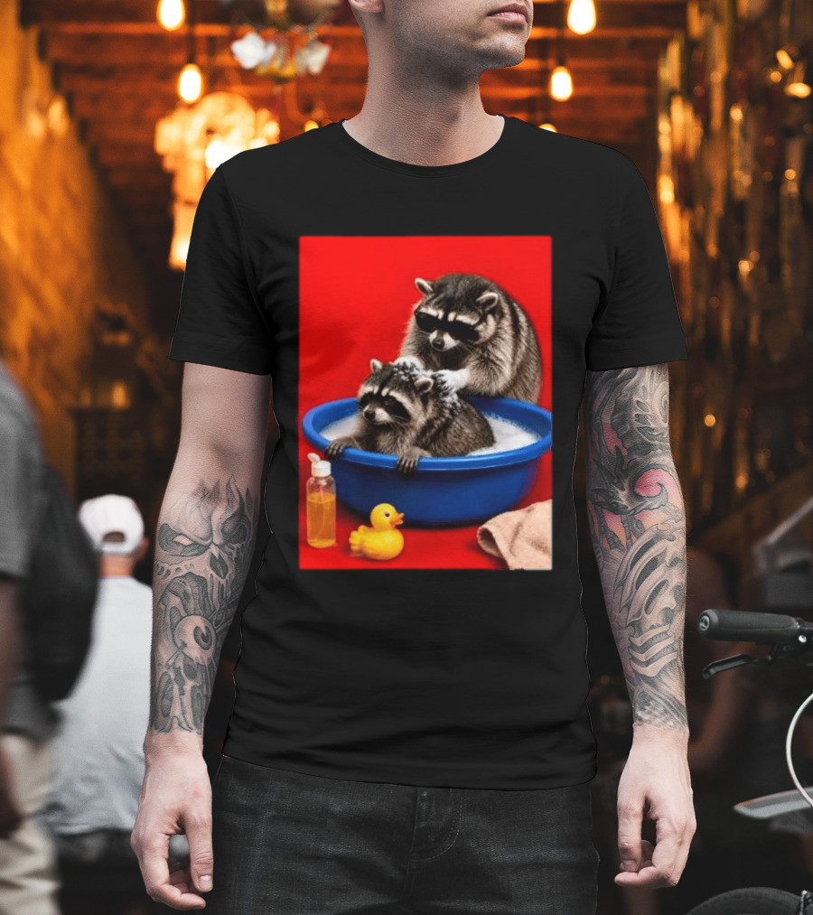 Jimothy Raccoon Viral Trash Panda Bubble Bath Glasses T-Shirt