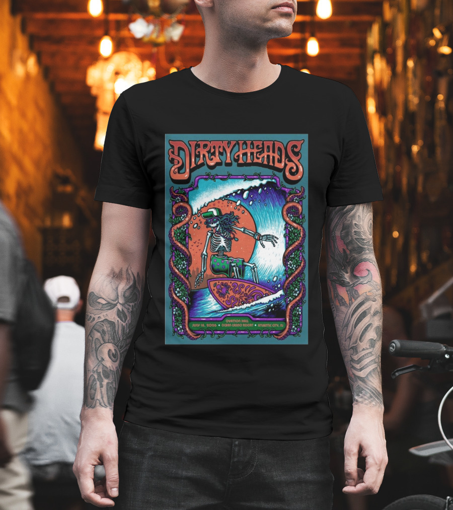 Dirty Heads Skeleton Surfing July 18 2026 Ocean Casino Resort Atlantic City NJ T-Shirt