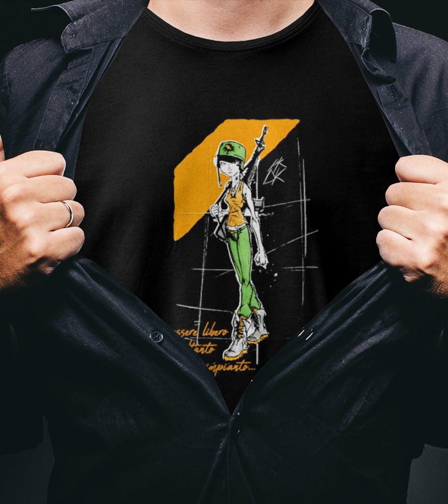 Essere Libero Costa Soltanto Qualche Rimpianto Army Girl With Rifle And Green Hat T-Shirt