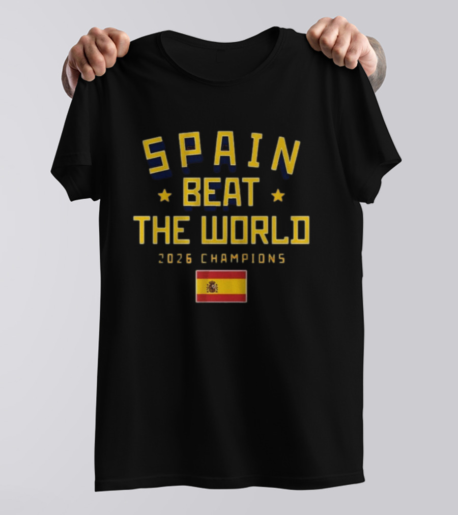 Spain Beat The World 2026 Champions Flag T-Shirt