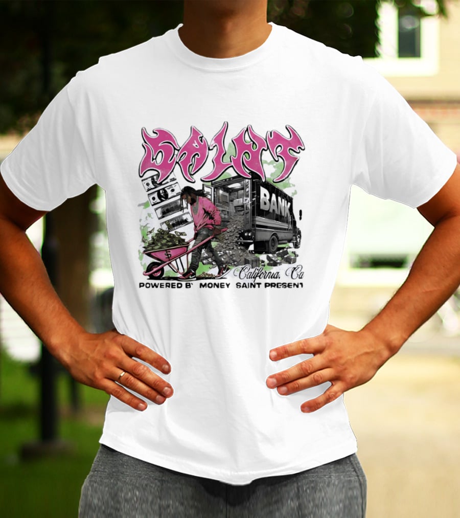 Saint Bank California Co Powered By Money Saint Present T-Shirt