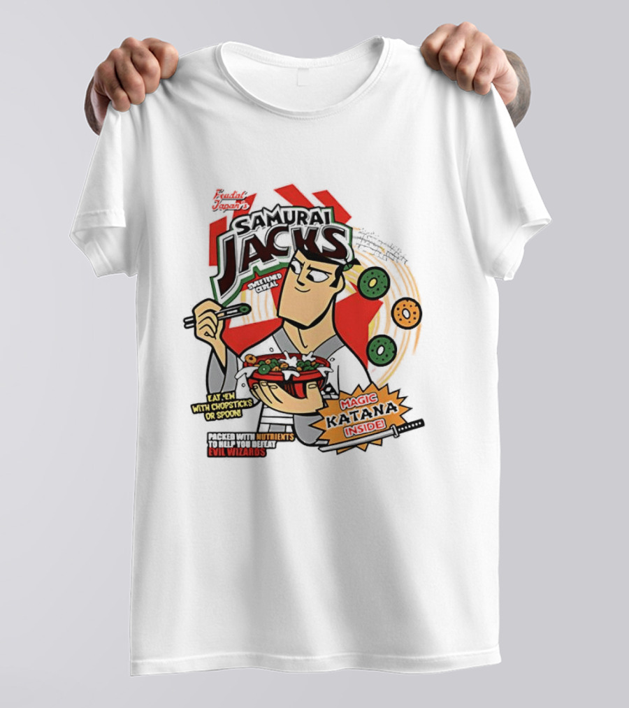 Samurai Jacks Eat 'Em With Chopsticks Magic Katana Nutrients Evil Wizards T-Shirt