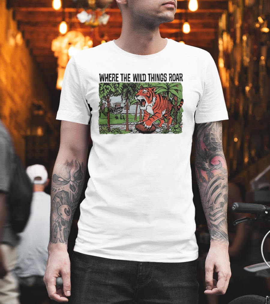 Cincinnati Bengals Where The Wild Things Roar Tiger Jungle Scene T-Shirt