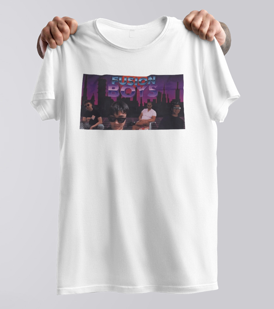 Fusion Boys Aesthetic Group Vaporwave Skyline T-Shirt
