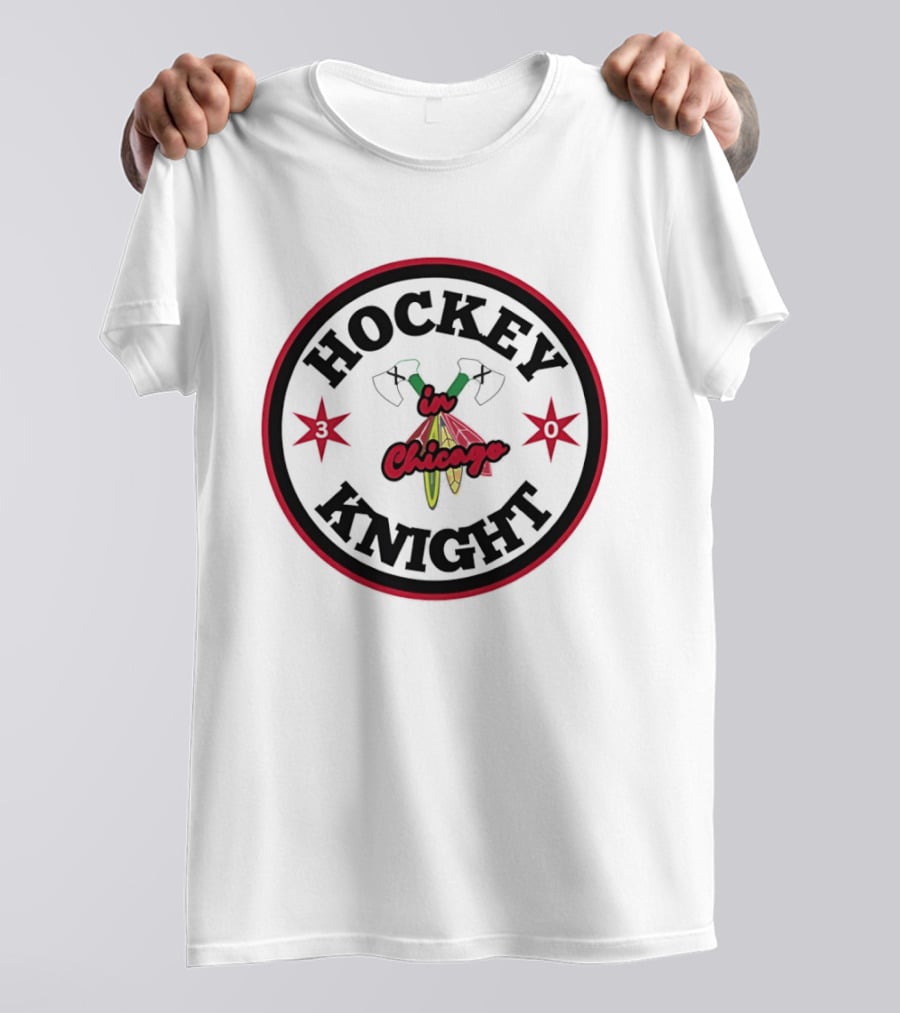 Hockey Knight In Chicago Vintage Red Stars And Tomahawks T-Shirt