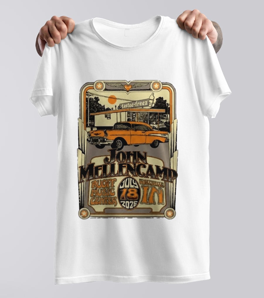 John Mellencamp Tastee Freez Ruoff Music Center Noblesville IN July 18 2026 T-Shirt