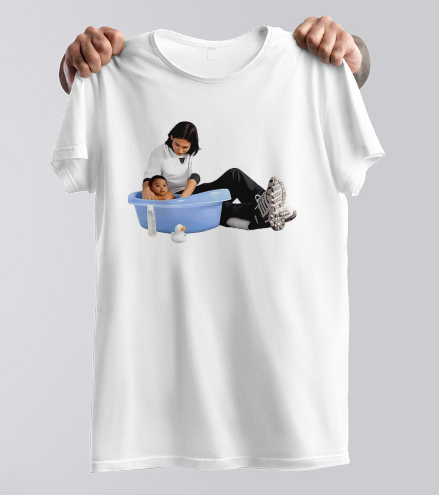 Messi Bathes Baby Lamine Yamal Soccer Icon Parenting Moment T-Shirt