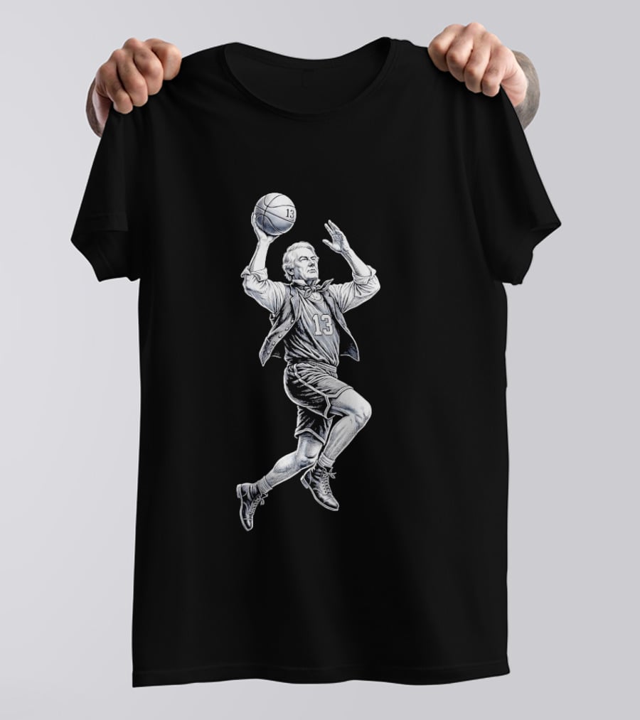 George Mikan Number 13 Basketball Legend Jump Shot T-Shirt