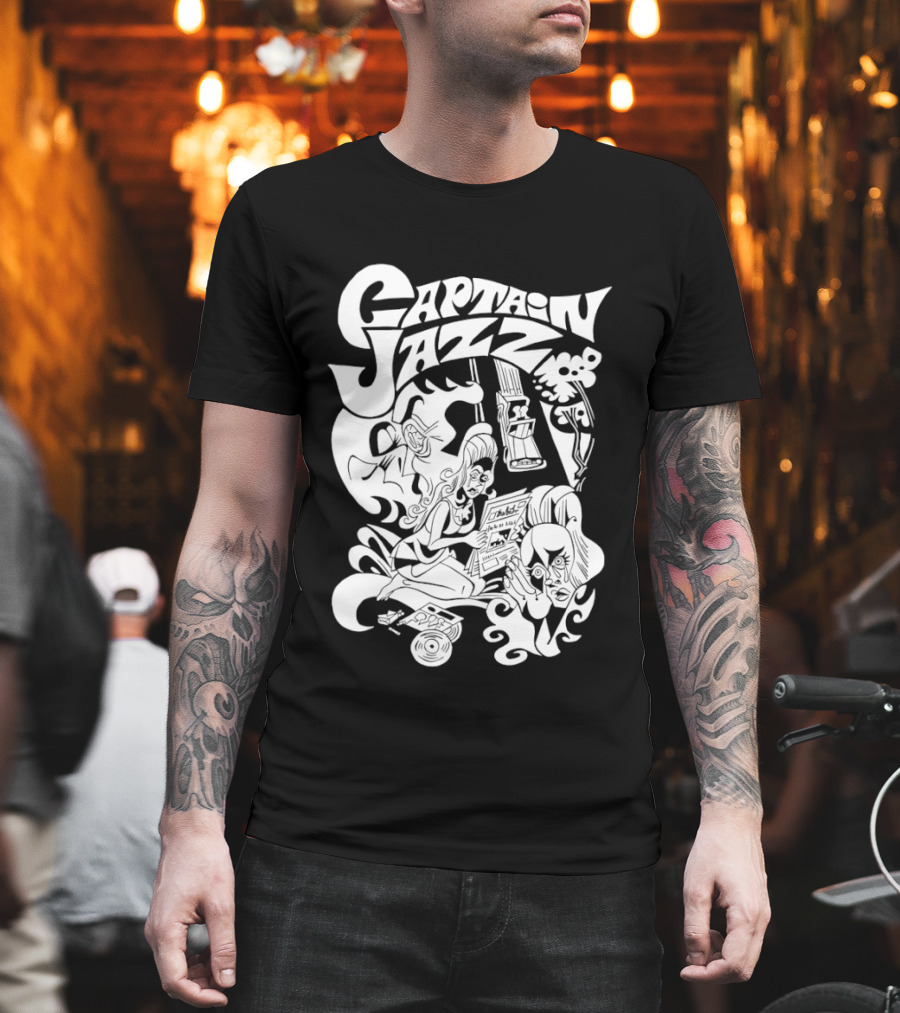 Captain Jazz Comic Retro Music Vibes T-Shirt