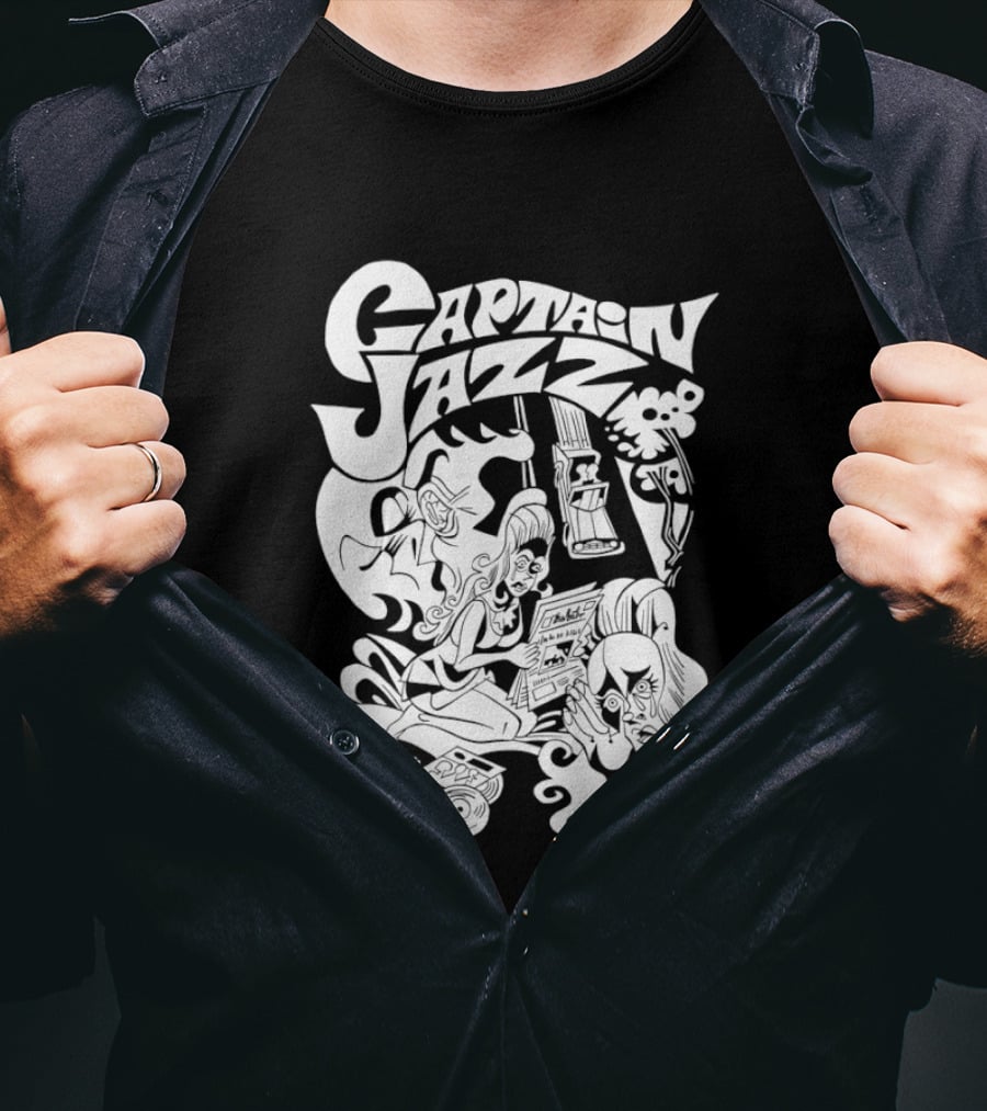 Captain Jazz Comic Retro Music Vibes T-Shirt