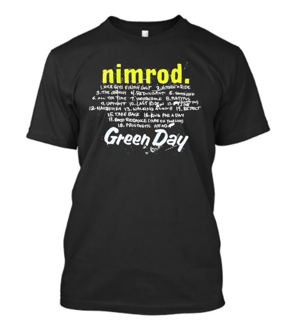 Green Day Nimrod Album Tracklist Punk Rock Nimrod Title Track Green Day T-Shirt