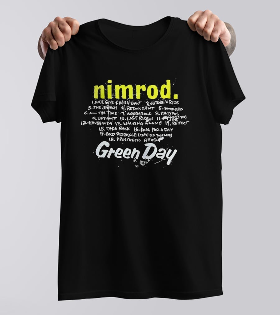 Green Day Nimrod Album Tracklist Punk Rock Nimrod Title Track Green Day T-Shirt