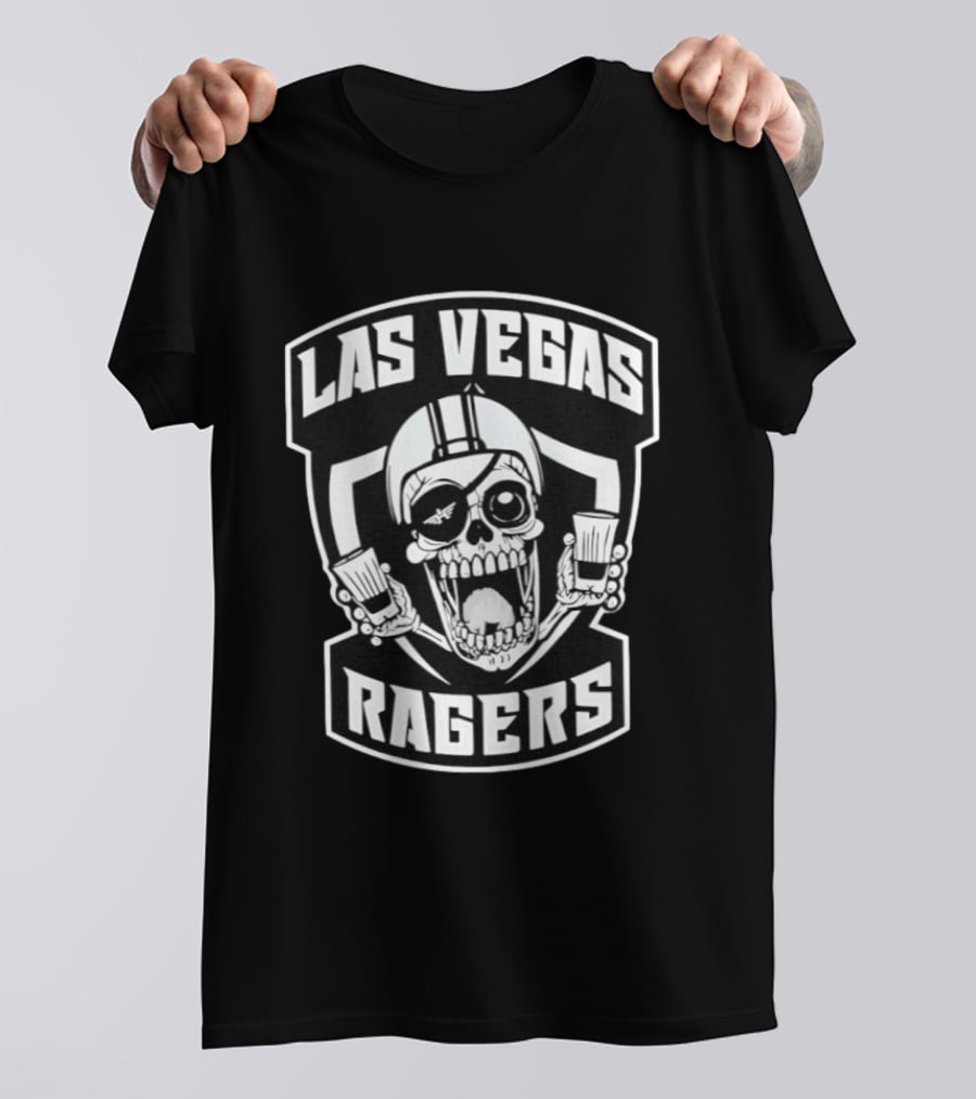 Las Vegas Ragers Skull With Shot Glasses T-Shirt