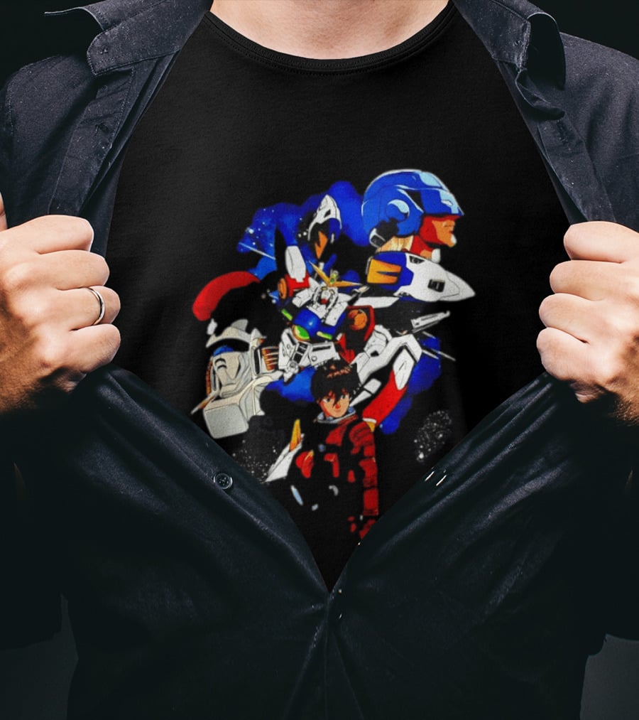 Heero Yuy Wing Gundam New Mobile Report Gundam W Anime Classic Mecha Series T-Shirt