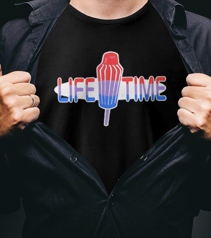 Life Time Popsicle Summer Ice Cream Red White And Blue T-Shirt