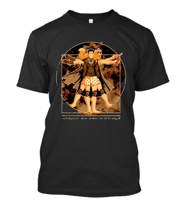 Dungeon Crawler Carl And Princess Donut Vitruvian Man Pose T-Shirt