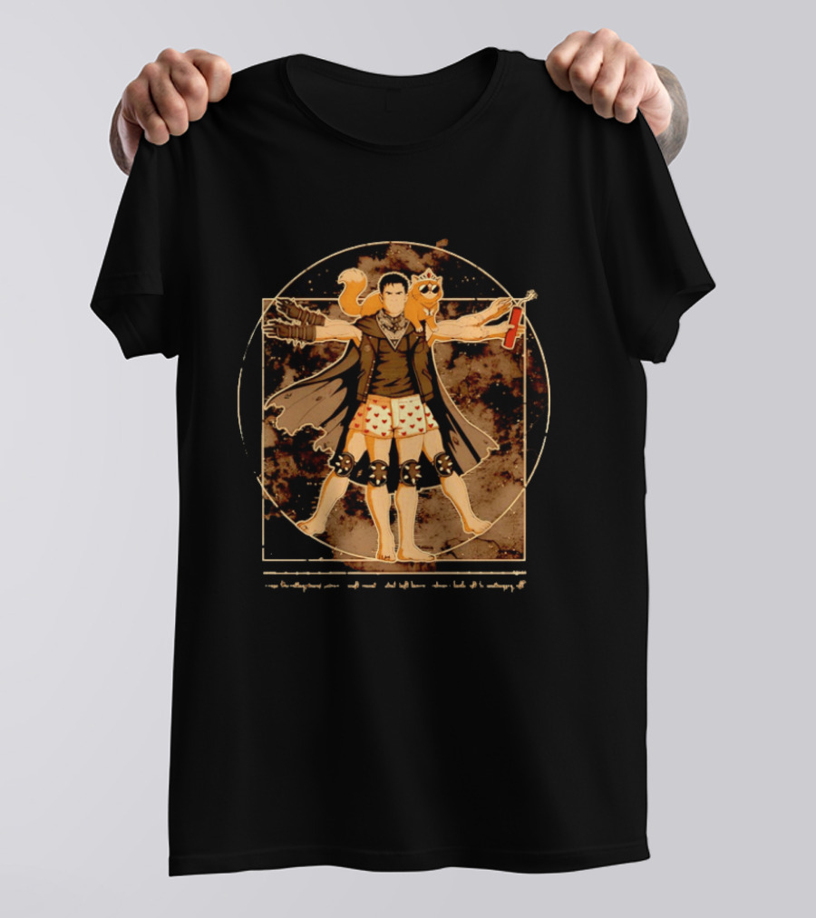 Dungeon Crawler Carl And Princess Donut Vitruvian Man Pose T-Shirt