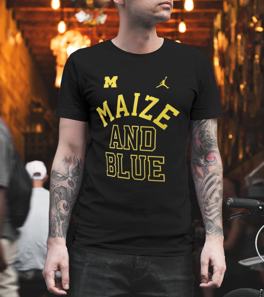 Michigan Wolverines Maize And Blue Jordan Brand M T-Shirt