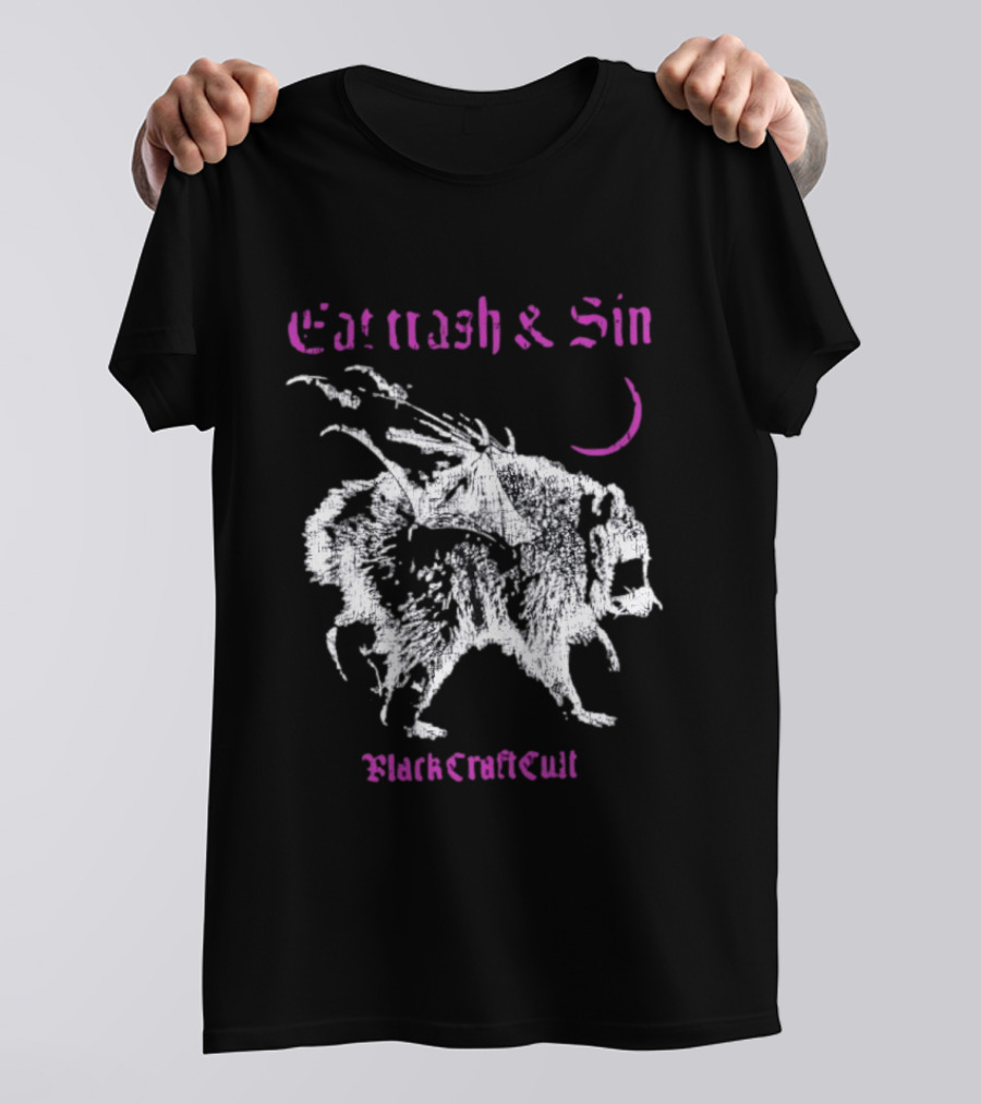 Eat Trash & Sin Raccoon Wings BlackCraft Cult T-Shirt