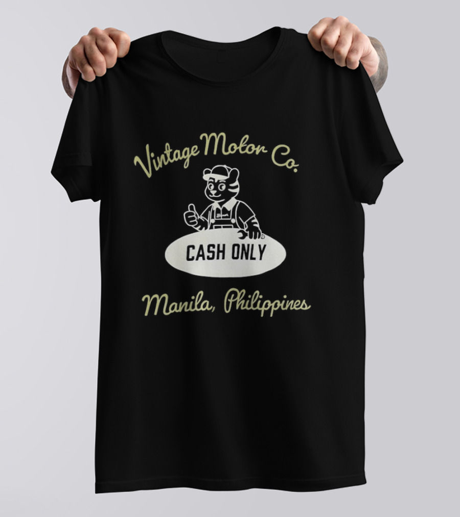 Vintage Motor Co Cash Only Manila Philippines T-Shirt