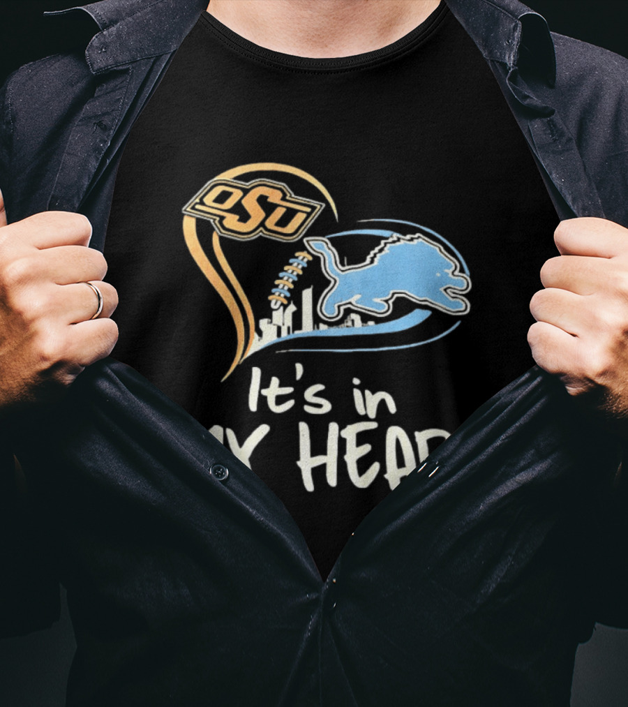 OSU And Detroit Lions Heart Graphic Connection T-Shirt