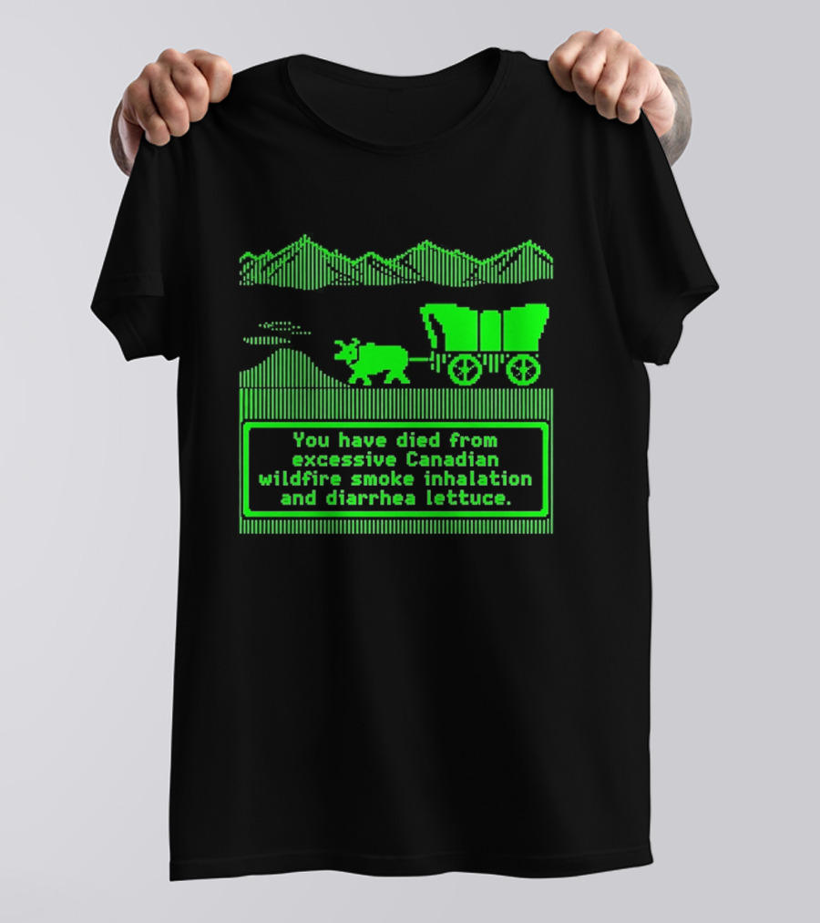 Oregon Trail You Have Died From Excessive Canadian Wildfire Smoke Inhalation And Diarrhea Lettuce T-Shirt