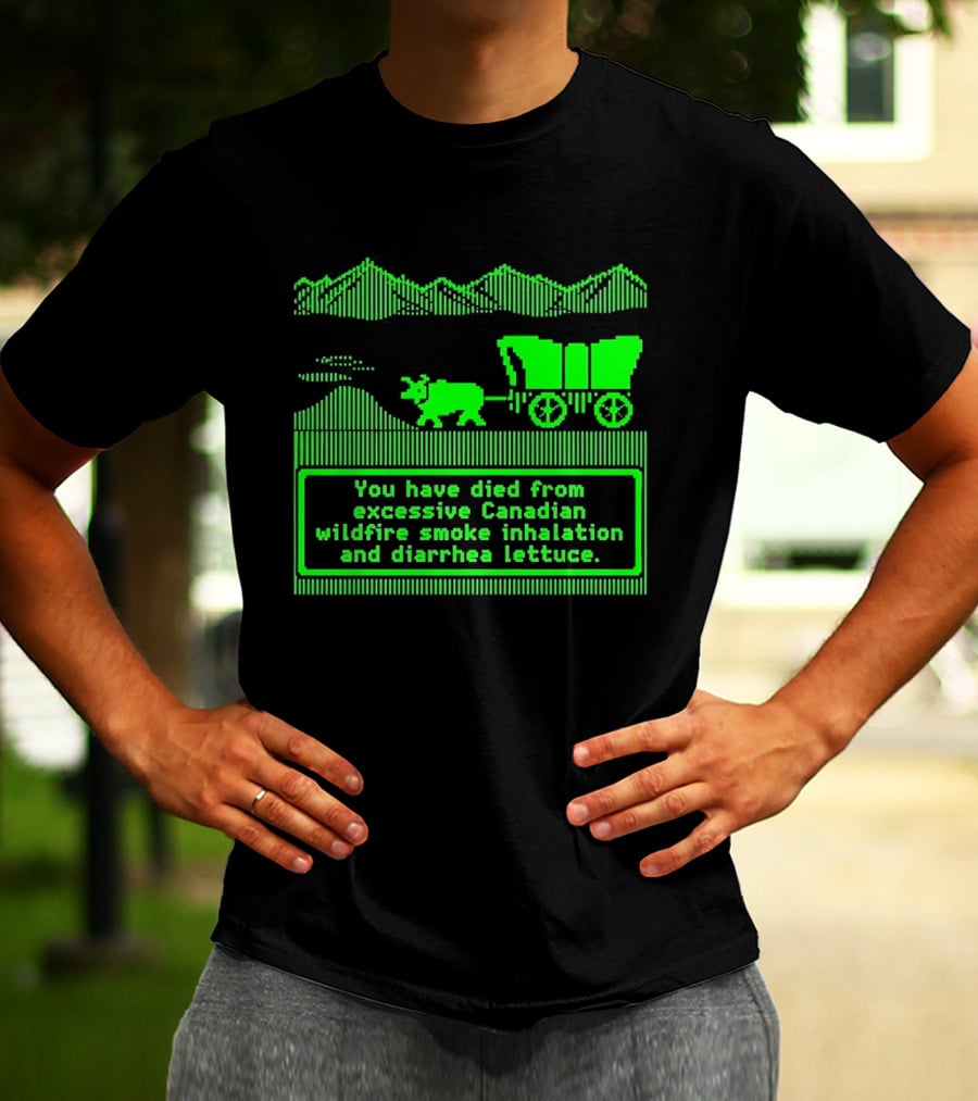 Oregon Trail You Have Died From Excessive Canadian Wildfire Smoke Inhalation And Diarrhea Lettuce T-Shirt