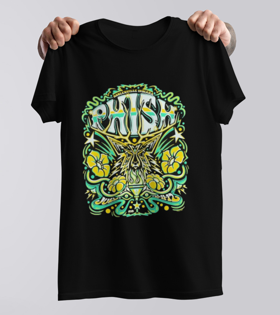 Phish Noblesville Indiana July 10 11 12 2026 Psychedelic Floral And Starburst T-Shirt