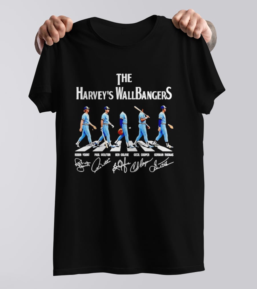 The Harvey's Wallbangers Milwaukee Brewers Robin Yount Paul Molitor Ben Oglivie Cecil Cooper Gorman Thomas T-Shirt