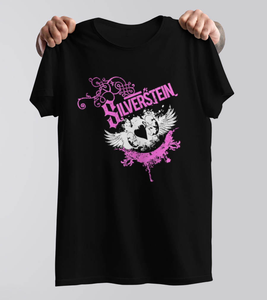Silverstein Heart Winged Angels Post Hardcore Fashion T-Shirt
