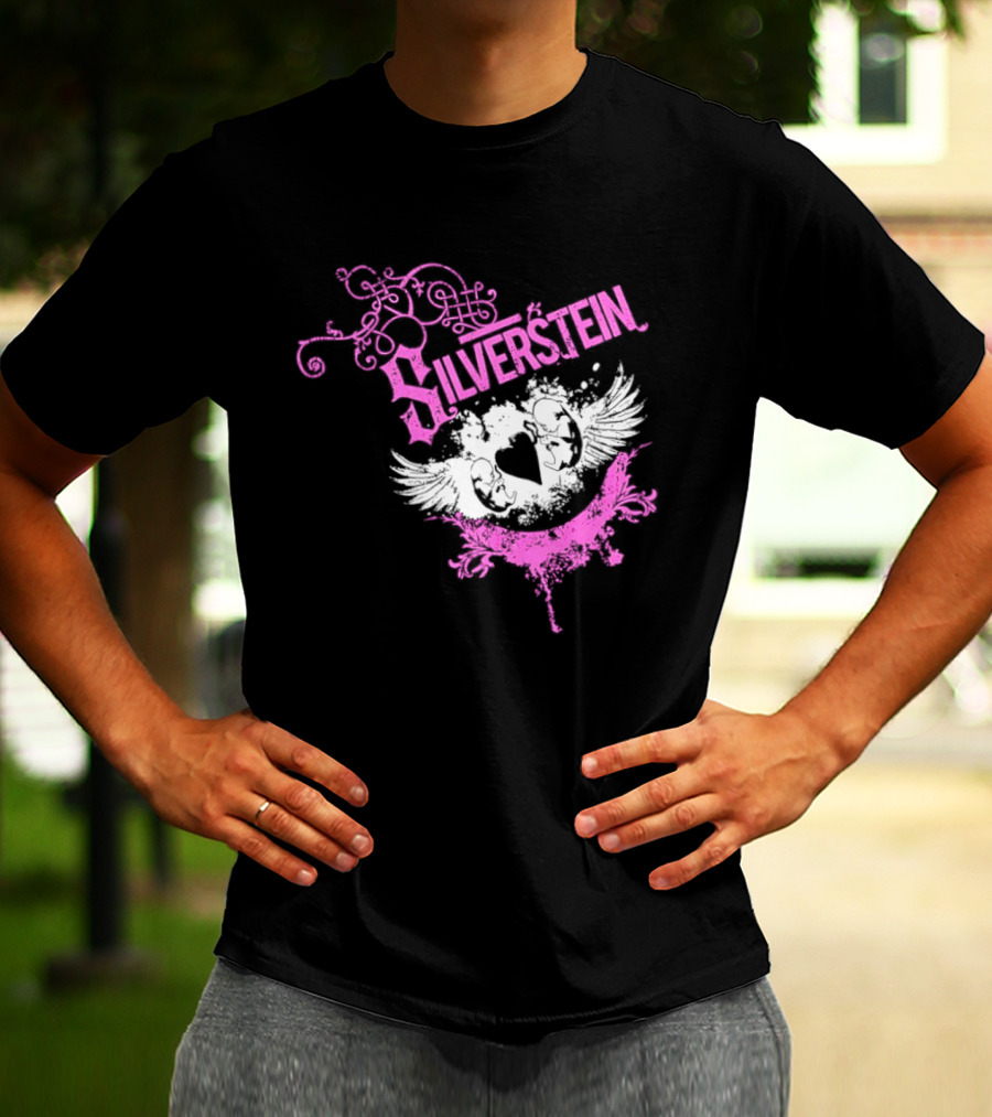 Silverstein Heart Winged Angels Post Hardcore Fashion T-Shirt