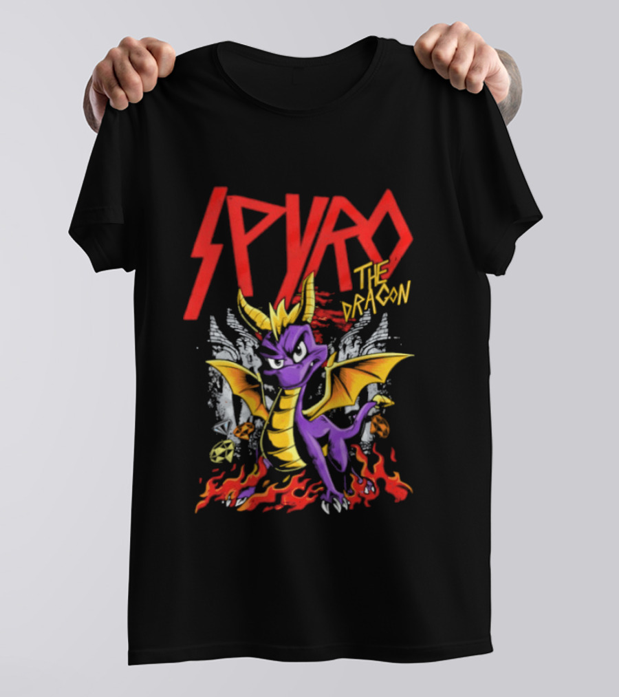 Spyro The Dragon Vintage PlayStation Adventure Flame T-Shirt