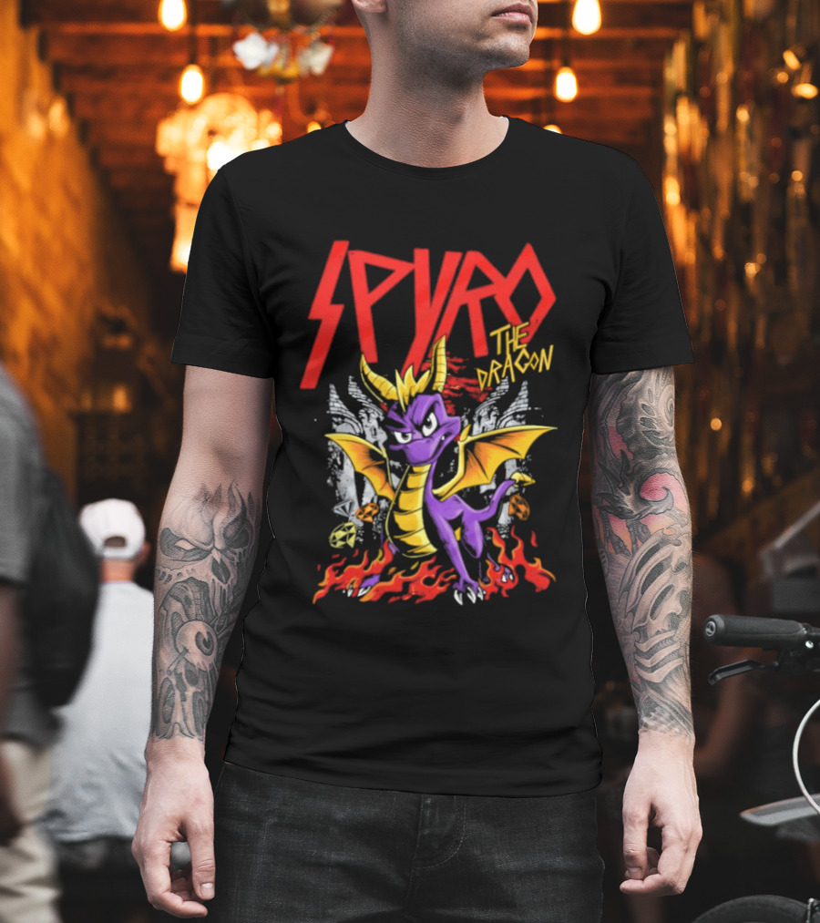Spyro The Dragon Vintage PlayStation Adventure Flame T-Shirt