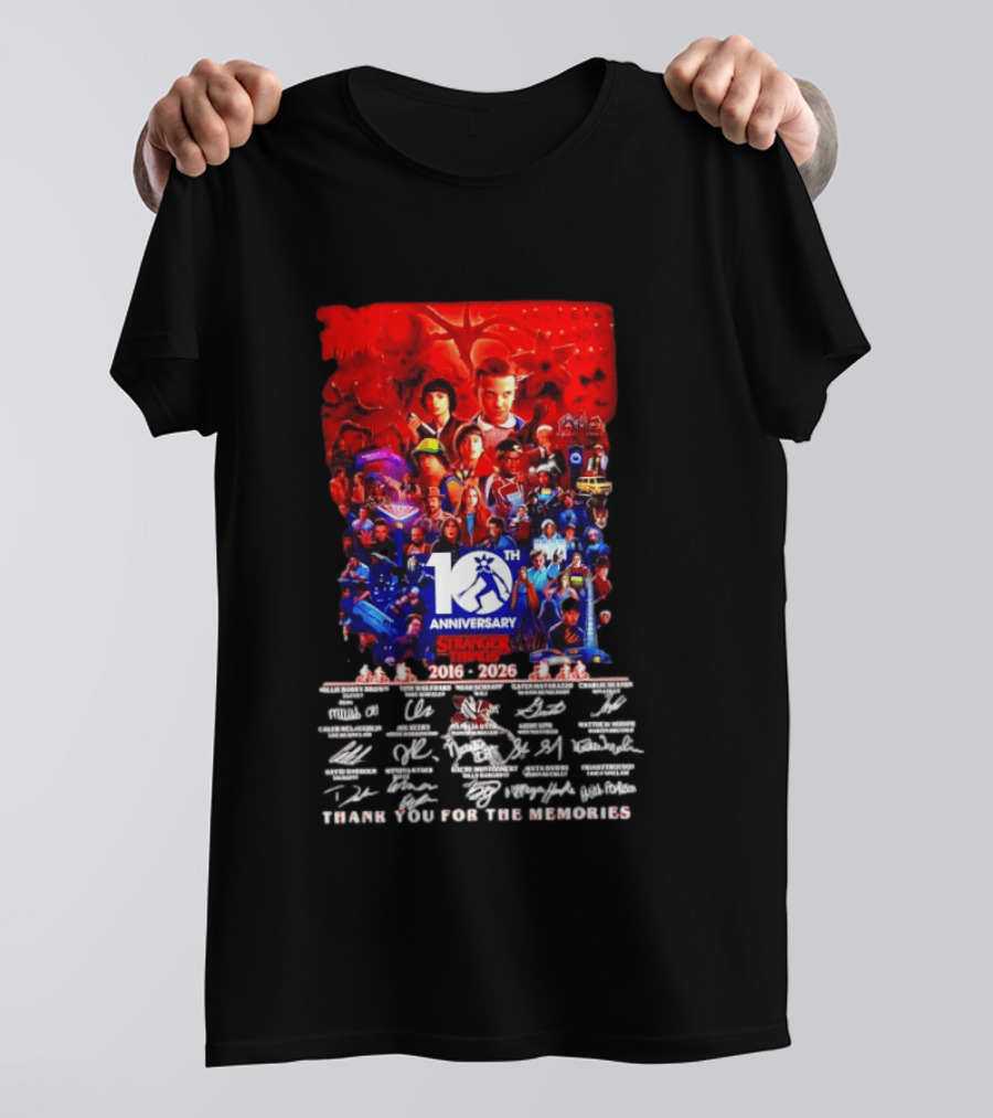 Stranger Things 10th Anniversary 2016 2026 Thank You For The Memories 10th Anniversary T-Shirt