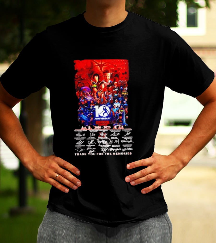 Stranger Things 10th Anniversary 2016 2026 Thank You For The Memories 10th Anniversary T-Shirt