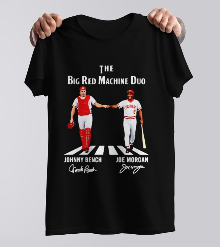 The Big Red Machine Duo Johnny Bench Joe Morgan Cincinnati Reds Fist Bump T-Shirt