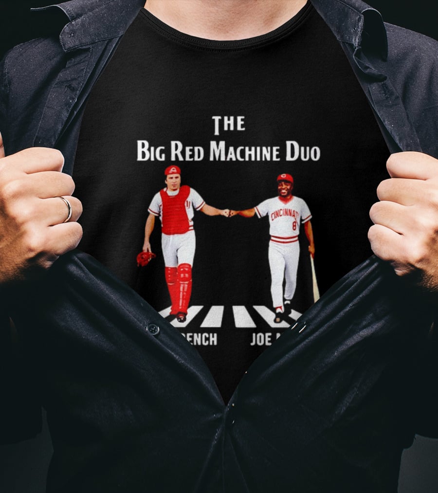 The Big Red Machine Duo Johnny Bench Joe Morgan Cincinnati Reds Fist Bump T-Shirt