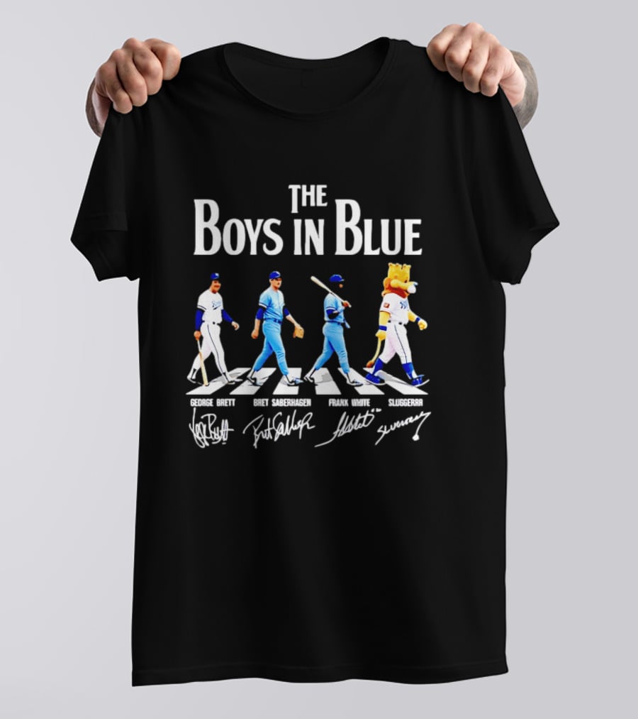 The Boys In Blue George Brett Brett Saberhagen Frank White Sluggerrr T-Shirt