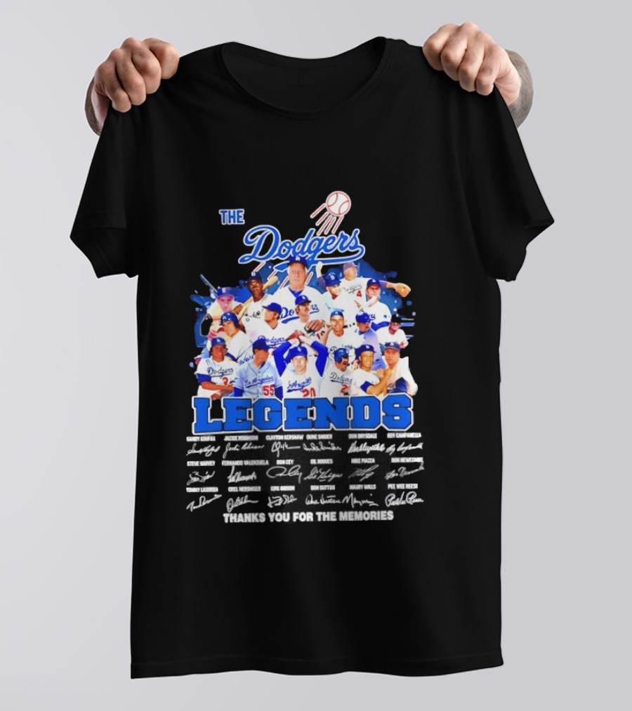 The Dodgers Legends Signatures Thank You For The Memories T-Shirt