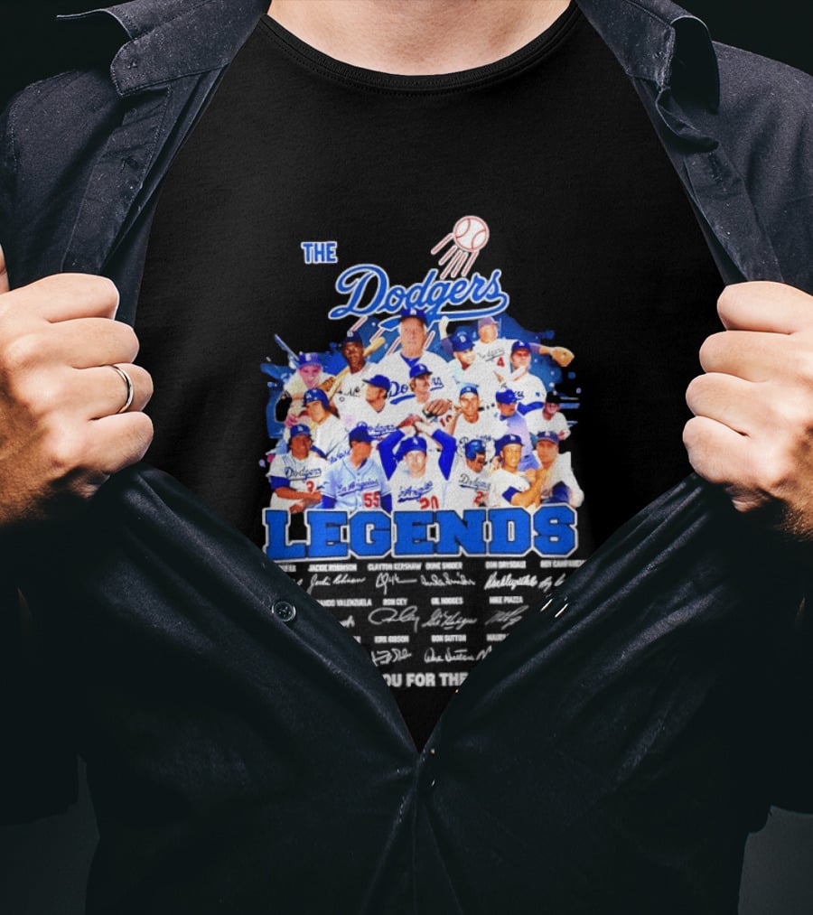 The Dodgers Legends Signatures Thank You For The Memories T-Shirt